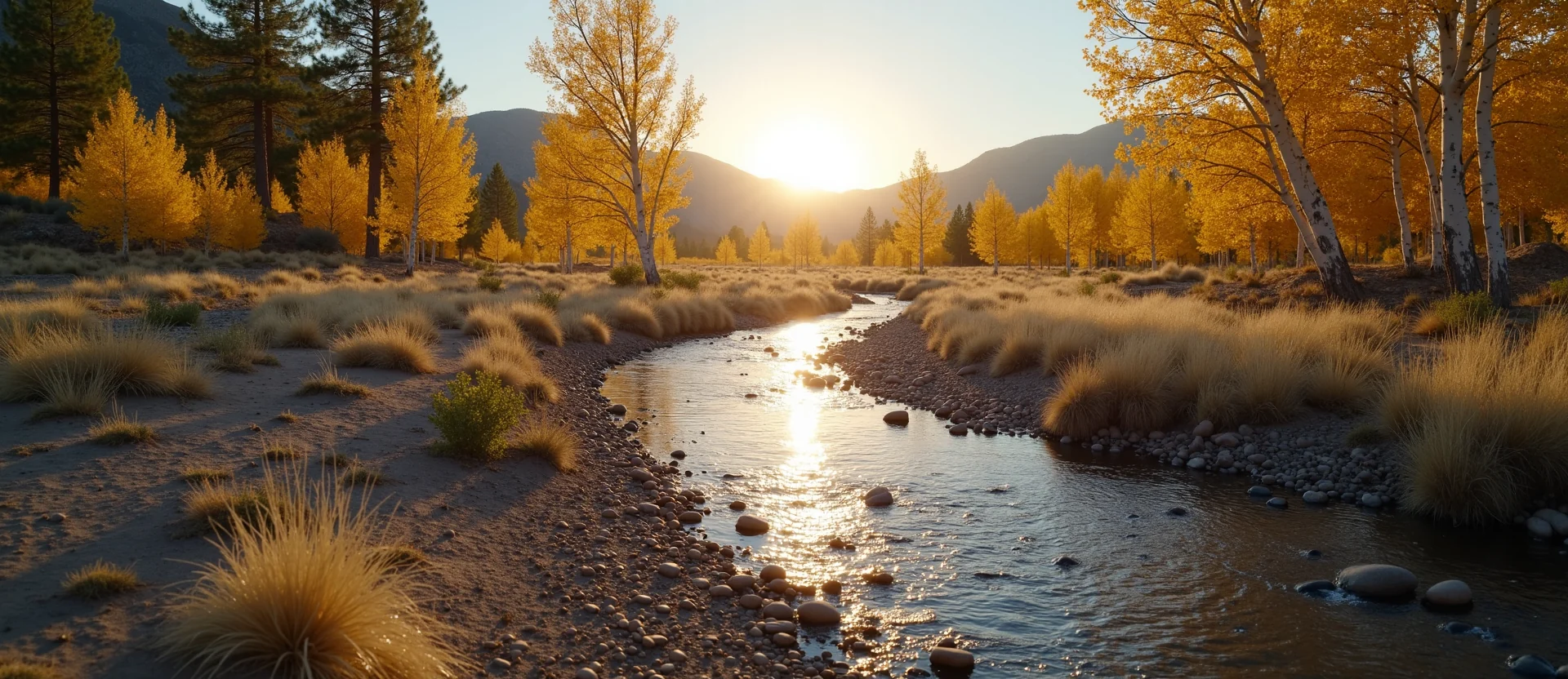 Symbolizing Flow/Cleansing: A local Quaking Aspen babbling mountain creek. - AI Generated