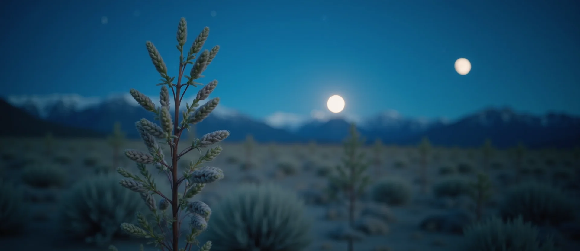 Symbolizing Stability/Peak: A local Rabbitbrush distant Sierra horizon. - AI Generated