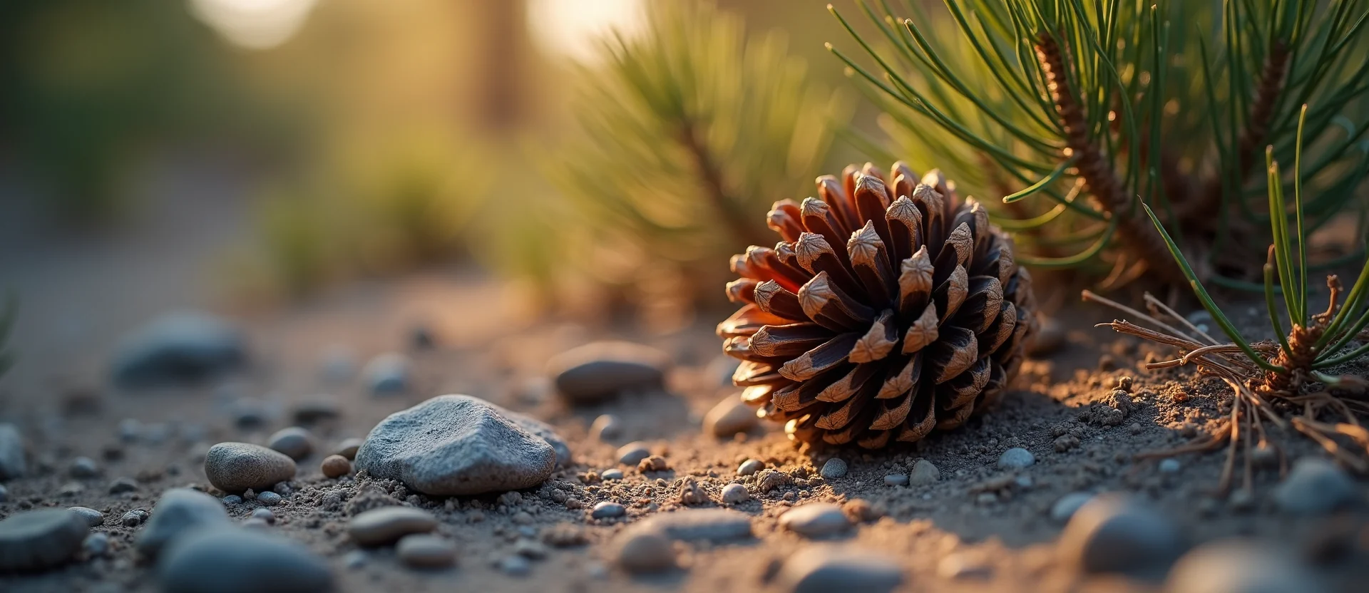 Symbolizing Seed/New Beginning: A local Ponderosa Pine opening pine cone. - AI Generated