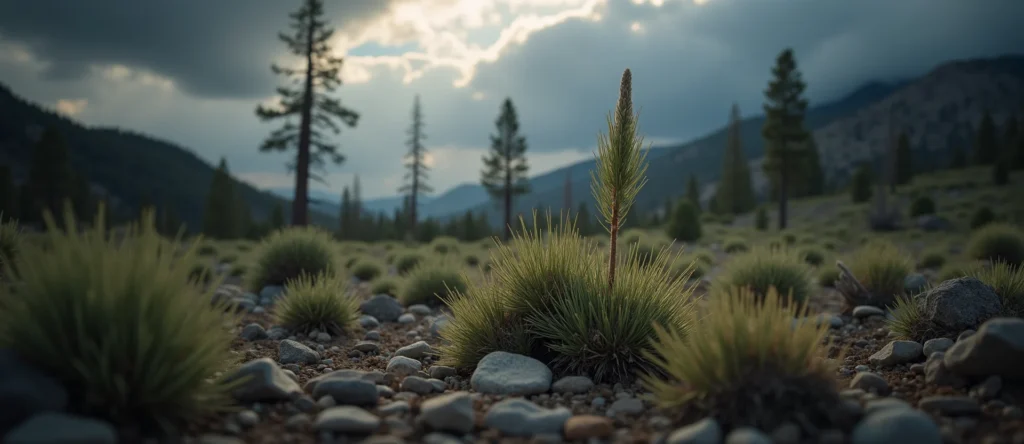 Symbolizing Seed/New Beginning: A local Quaking Aspen sprouting sagebrush seedling. - AI Generated