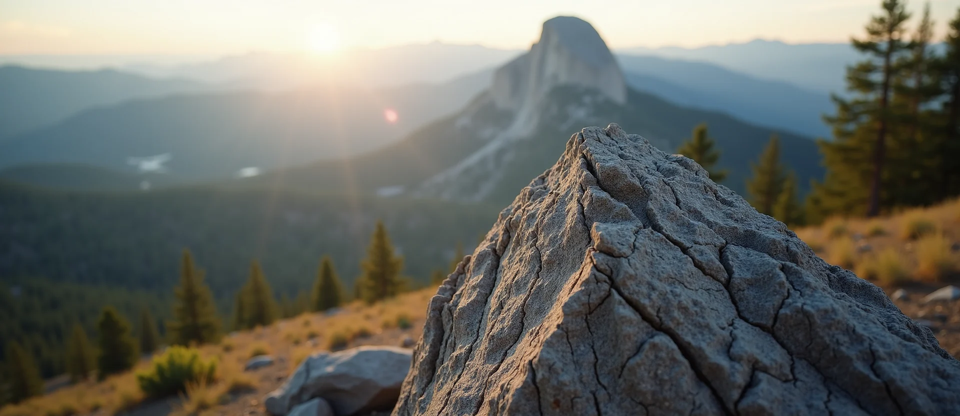 Symbolizing Stability/Peak: A local Manzanita jagged granite peak. - AI Generated