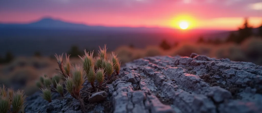 Symbolizing Stability/Peak: A local Bitterbrush distant Sierra horizon. - AI Generated