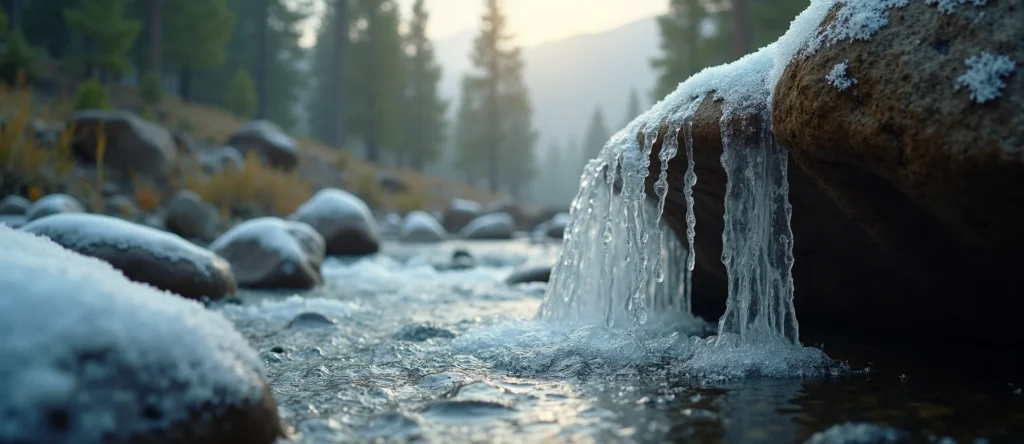 Symbolizing Flow/Cleansing: A local Desert Peach babbling mountain creek. - AI Generated
