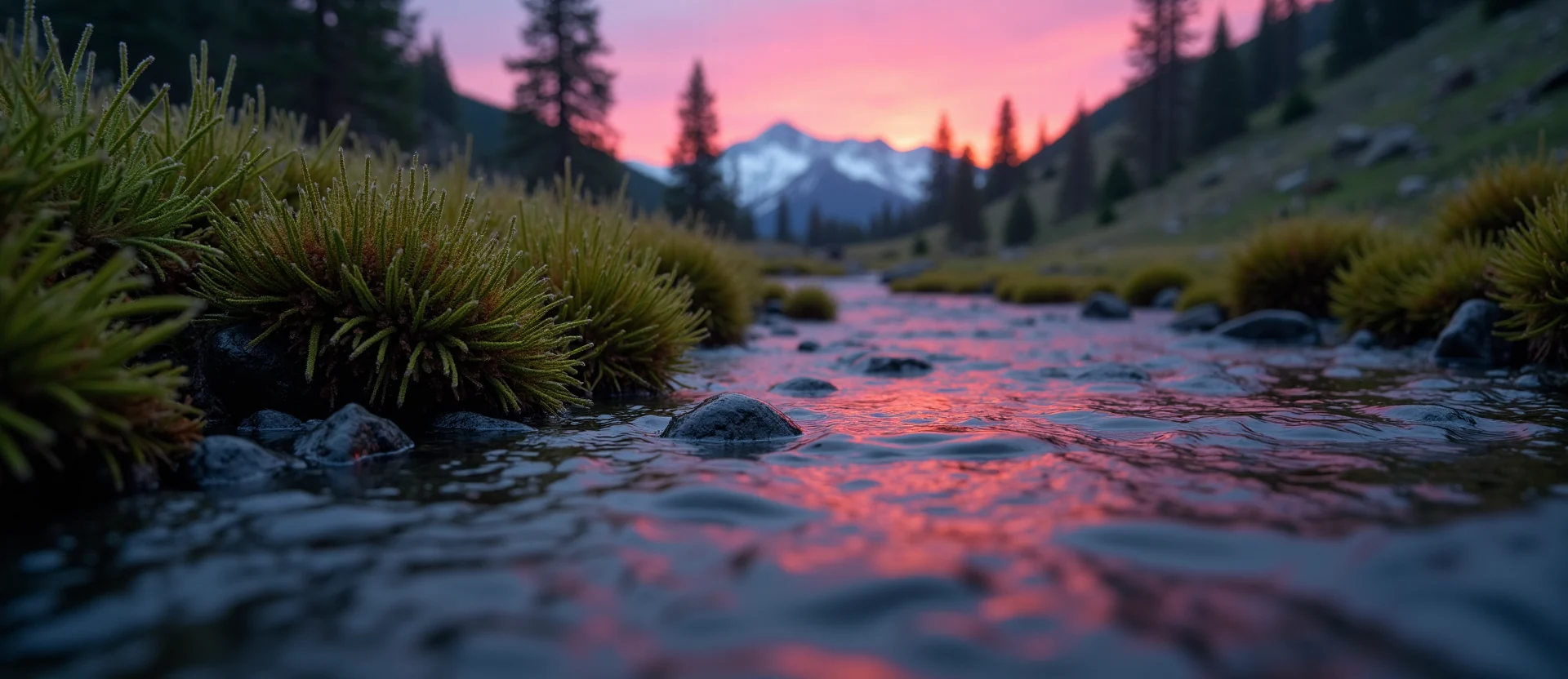 Symbolizing Flow/Cleansing: A local Sierra Juniper babbling mountain creek. - AI Generated