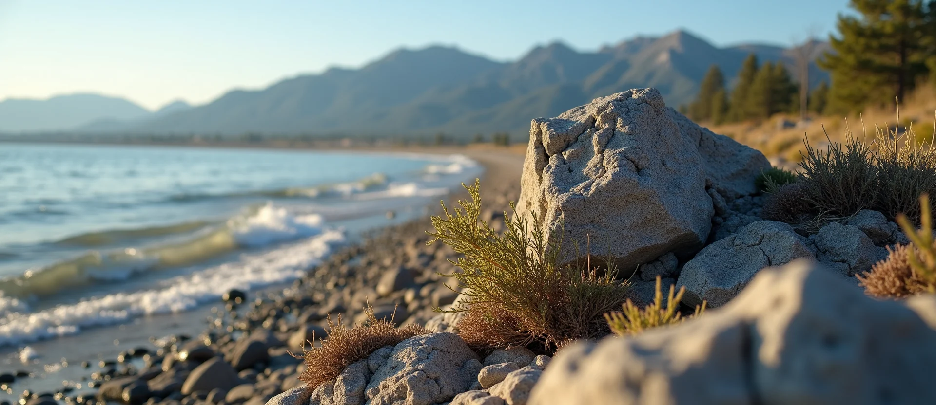 Symbolizing Stability/Peak: A local Rabbitbrush jagged granite peak. - AI Generated