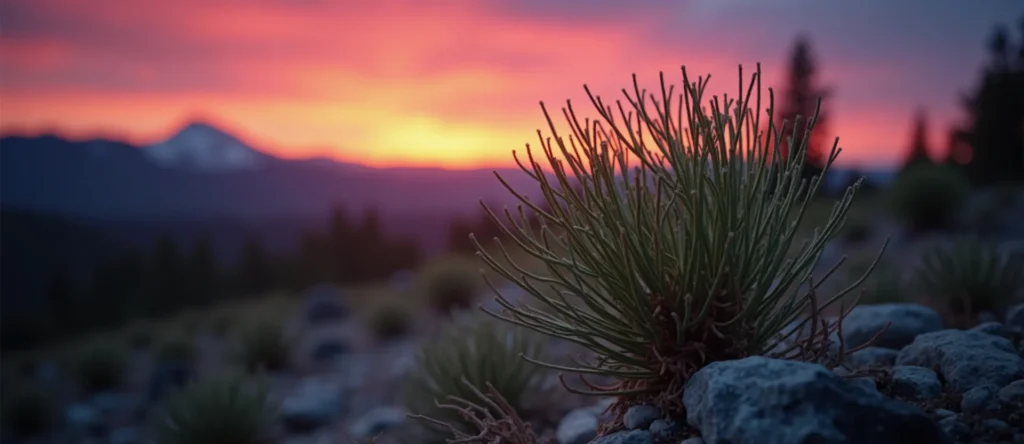 Symbolizing Growth/Resilience: A local Bitterbrush new branch reaching for the sky. - AI Generated