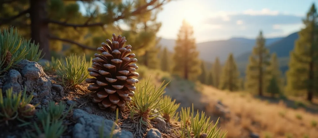 Symbolizing Seed/New Beginning: A local Rabbitbrush opening pine cone. - AI Generated