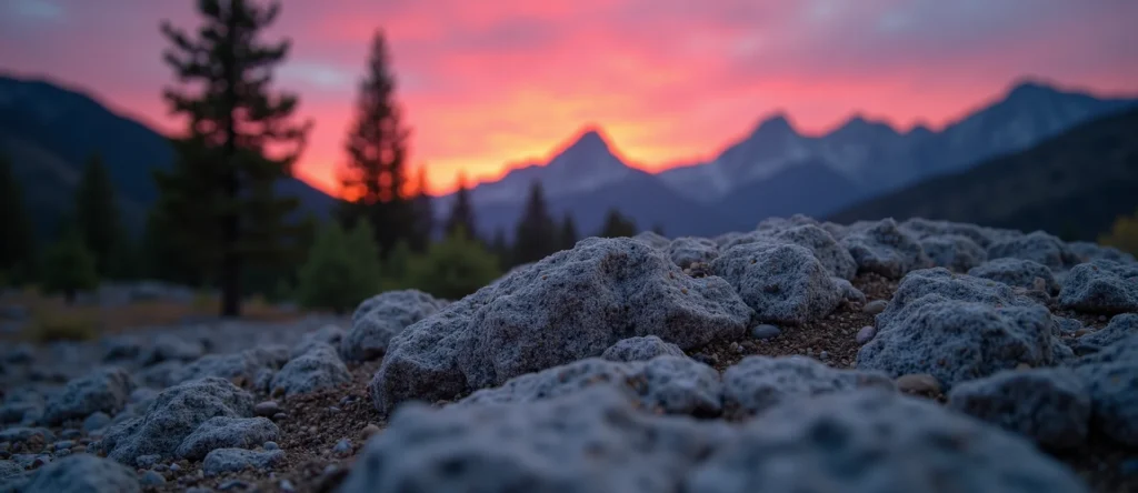 Symbolizing Stability/Peak: A local Ponderosa Pine jagged granite peak. - AI Generated