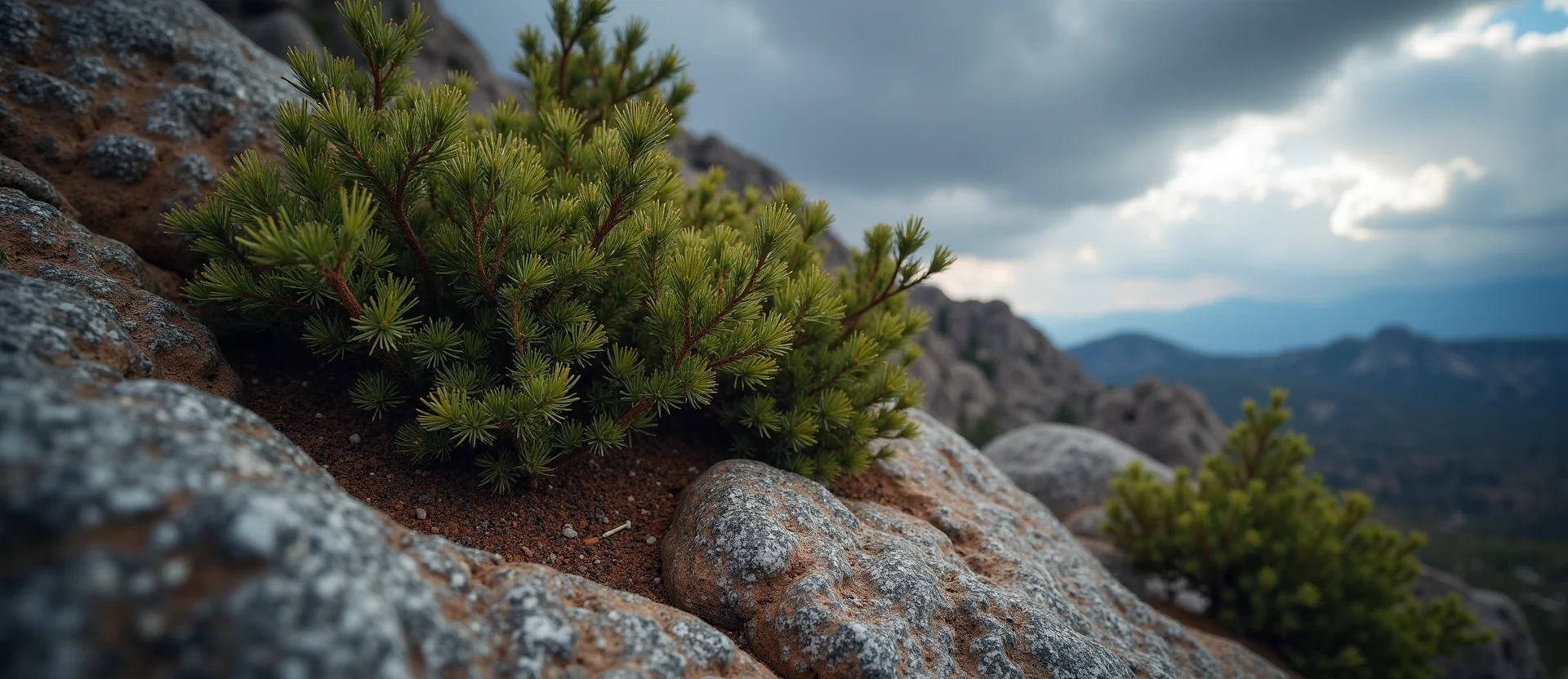 Symbolizing Growth/Resilience: A local Bitterbrush tree growing out of a rock cleft. - AI Generated