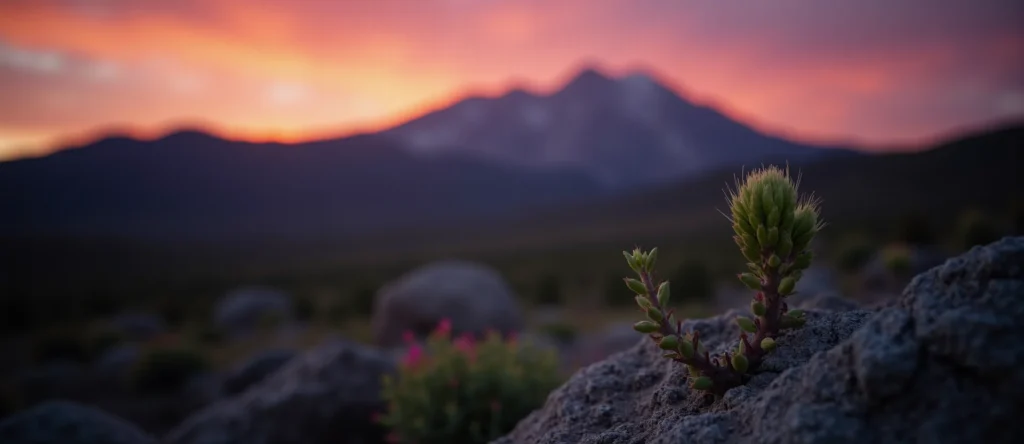 Symbolizing Seed/New Beginning: A local Indian Paintbrush new green bud on a branch. - AI Generated