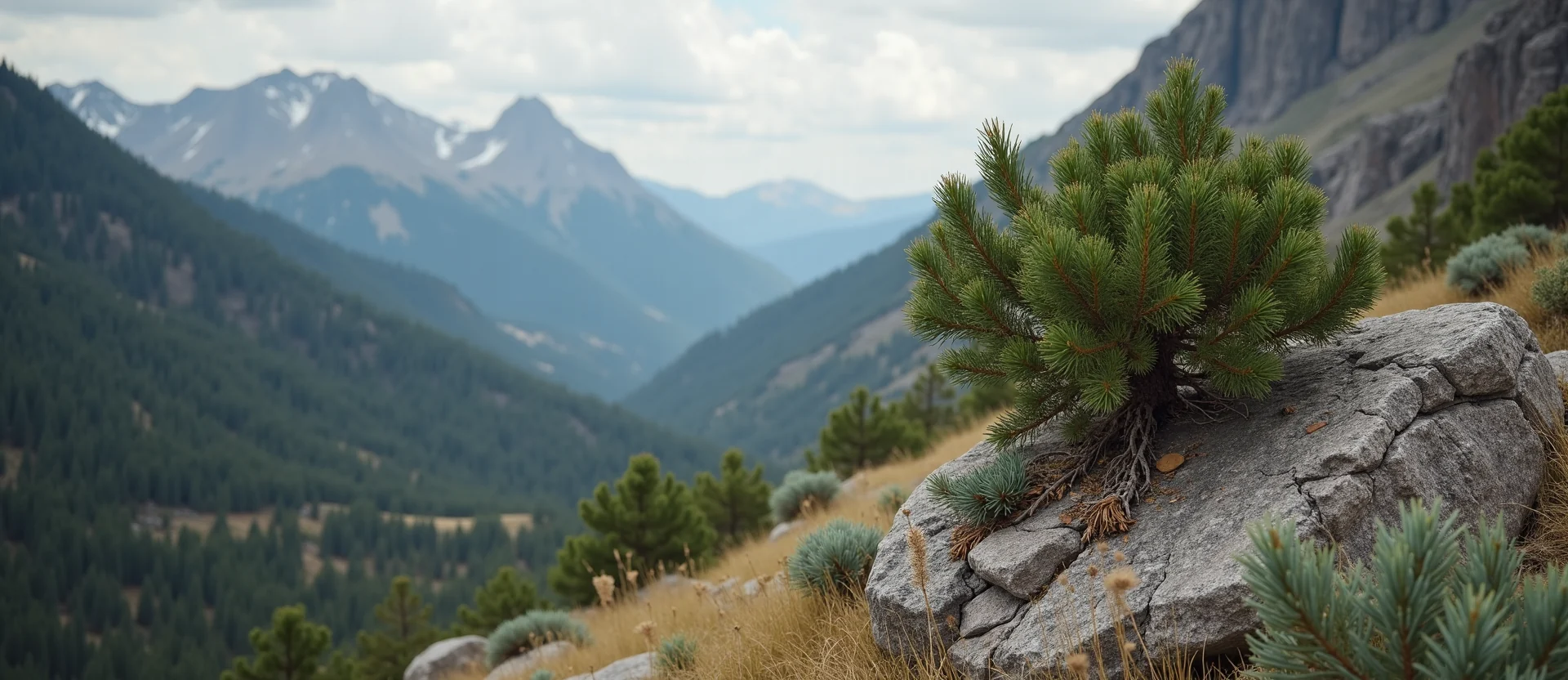 Symbolizing Growth/Resilience: A local Indian Paintbrush tree growing out of a rock cleft. - AI Generated