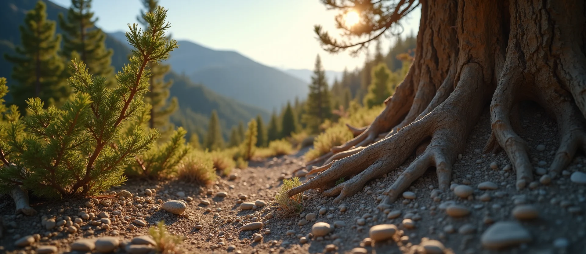 Symbolizing Growth/Resilience: A local Bitterbrush gnarled juniper roots. - AI Generated