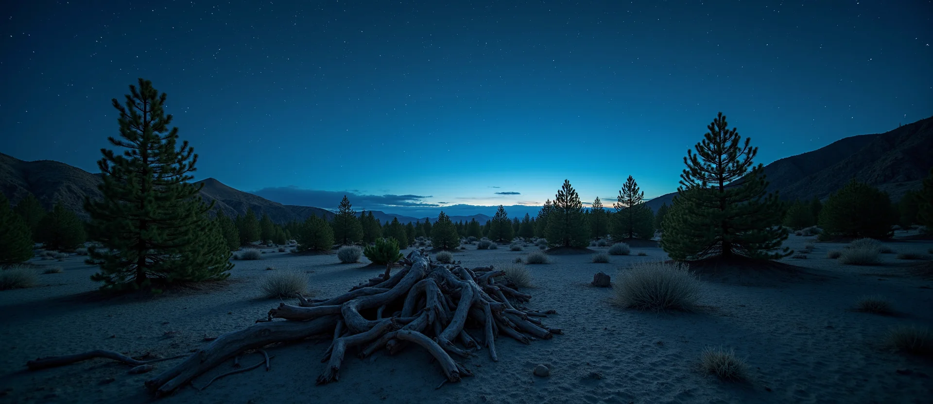 Symbolizing Growth/Resilience: A local Sierra Juniper gnarled juniper roots. - AI Generated
