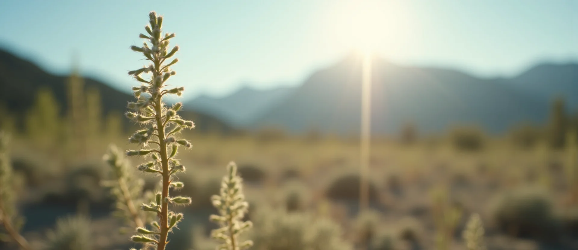 Symbolizing Growth/Resilience: A local Rabbitbrush new branch reaching for the sky. - AI Generated