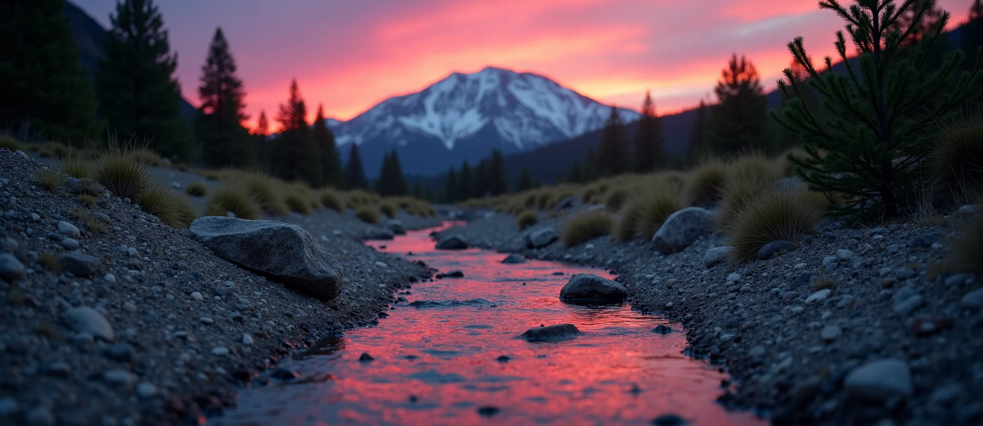 Symbolizing Flow/Cleansing: A local Sierra Juniper babbling mountain creek. - AI Generated