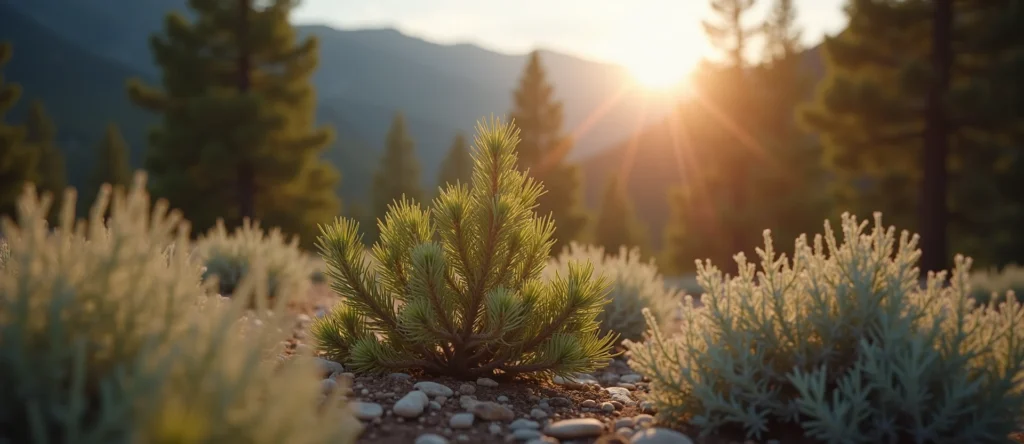 Symbolizing Growth/Resilience: A local Sagebrush (Artemisia tridentata) new branch reaching for the sky. - AI Generated