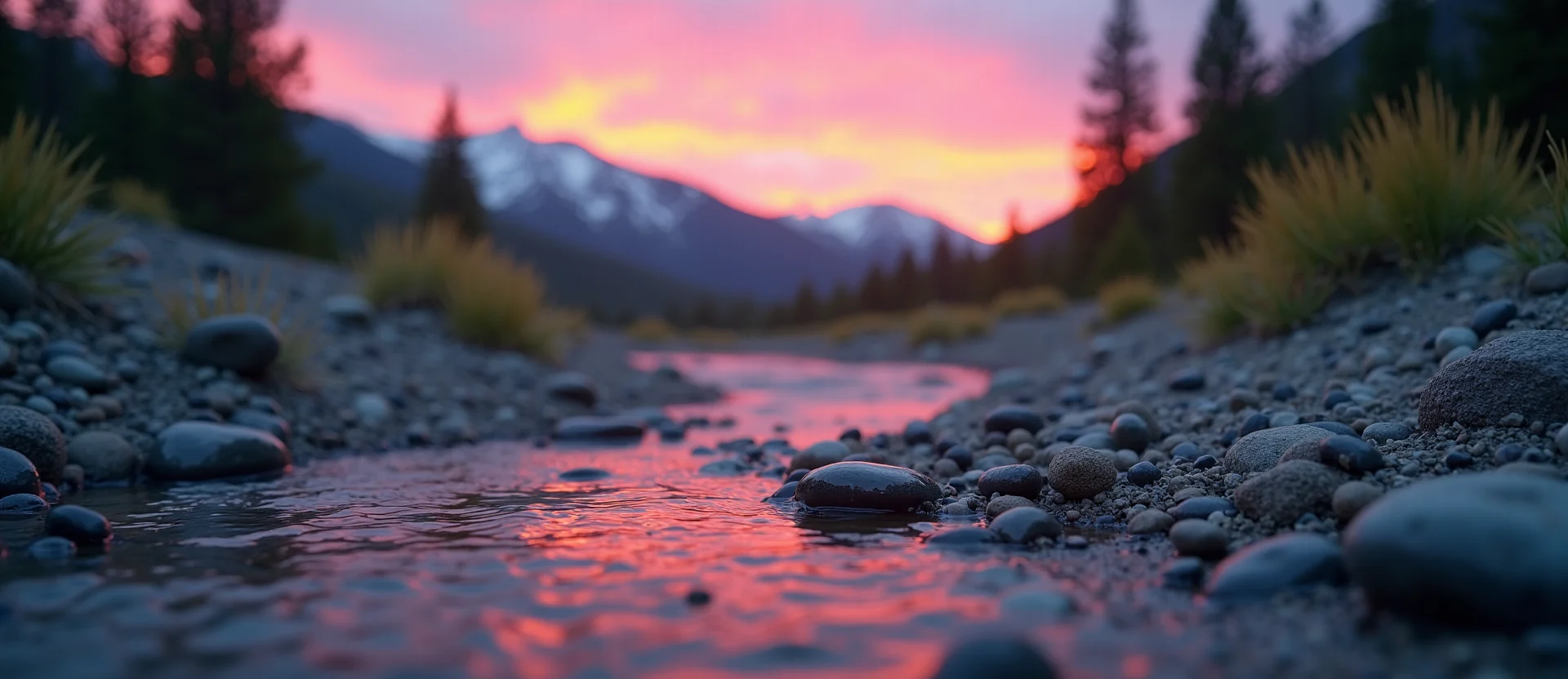 Symbolizing Flow/Cleansing: A local Sierra Juniper clear cold snowmelt stream. - AI Generated
