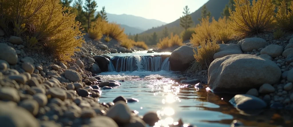 Symbolizing Flow/Cleansing: A local Sagebrush (Artemisia tridentata) hidden small waterfall. - AI Generated