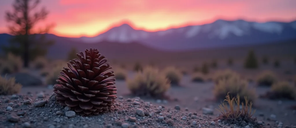 Symbolizing Seed/New Beginning: A local Rabbitbrush opening pine cone. - AI Generated