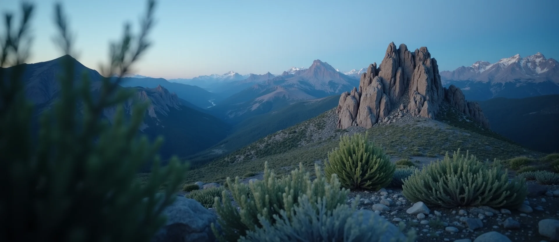 Symbolizing Stability/Peak: A local Bitterbrush jagged granite peak. - AI Generated