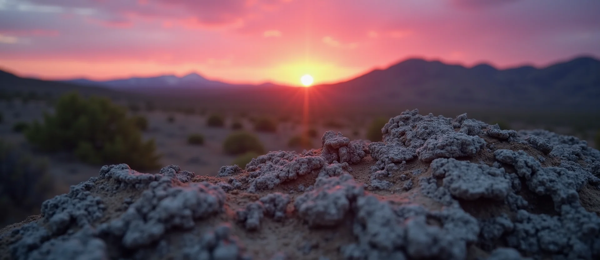 Symbolizing Stability/Peak: A local Bitterbrush distant Sierra horizon. - AI Generated