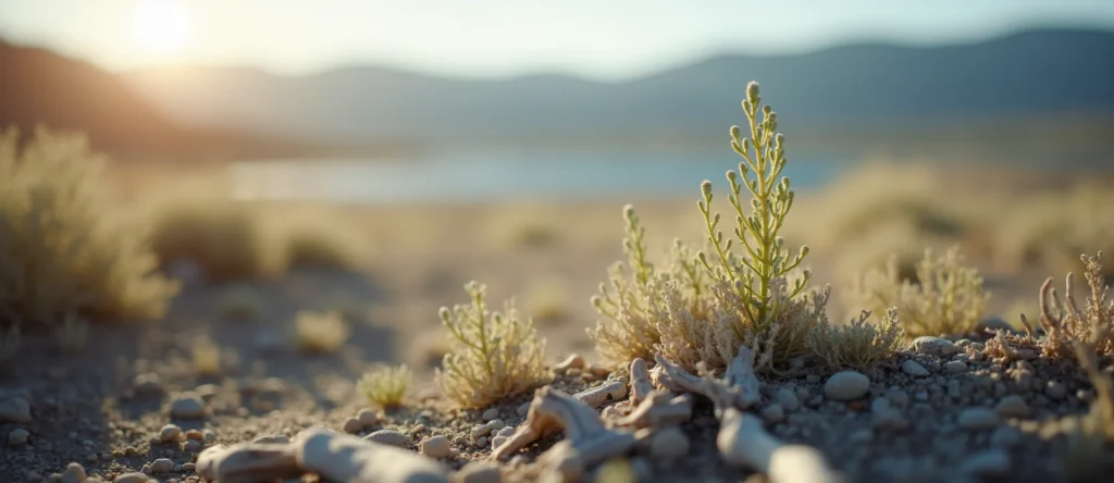 Symbolizing Seed/New Beginning: A local Bitterbrush sprouting sagebrush seedling. - AI Generated