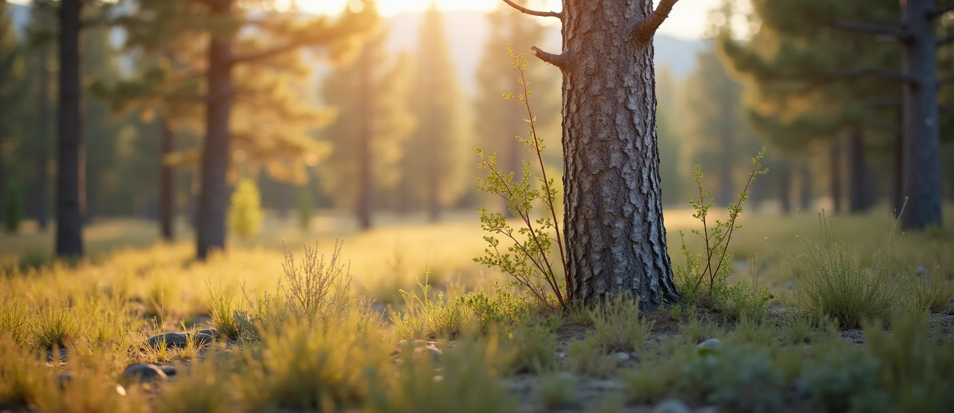 Symbolizing Growth/Resilience: A local Mountain Mahogany thriving aspen grove. - AI Generated
