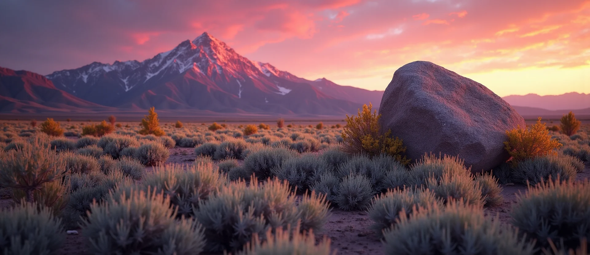 Symbolizing Stability/Peak: A local Desert Peach unshakable boulder. - AI Generated
