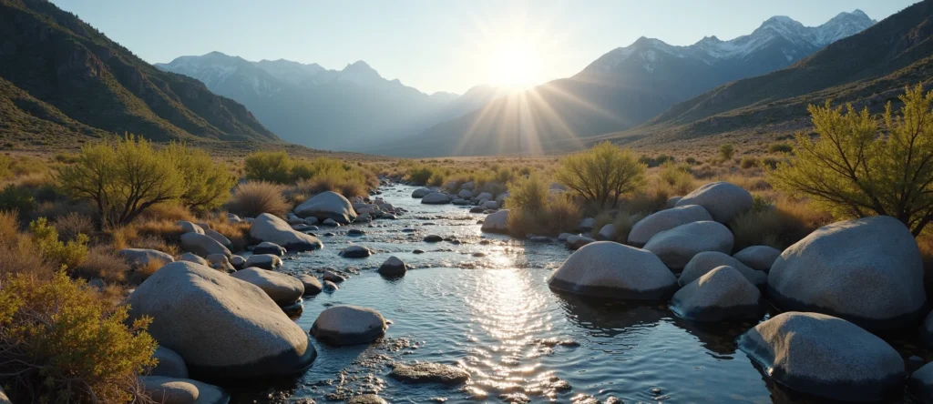 Symbolizing Flow/Cleansing: A local Bitterbrush smooth Truckee river stones. - AI Generated