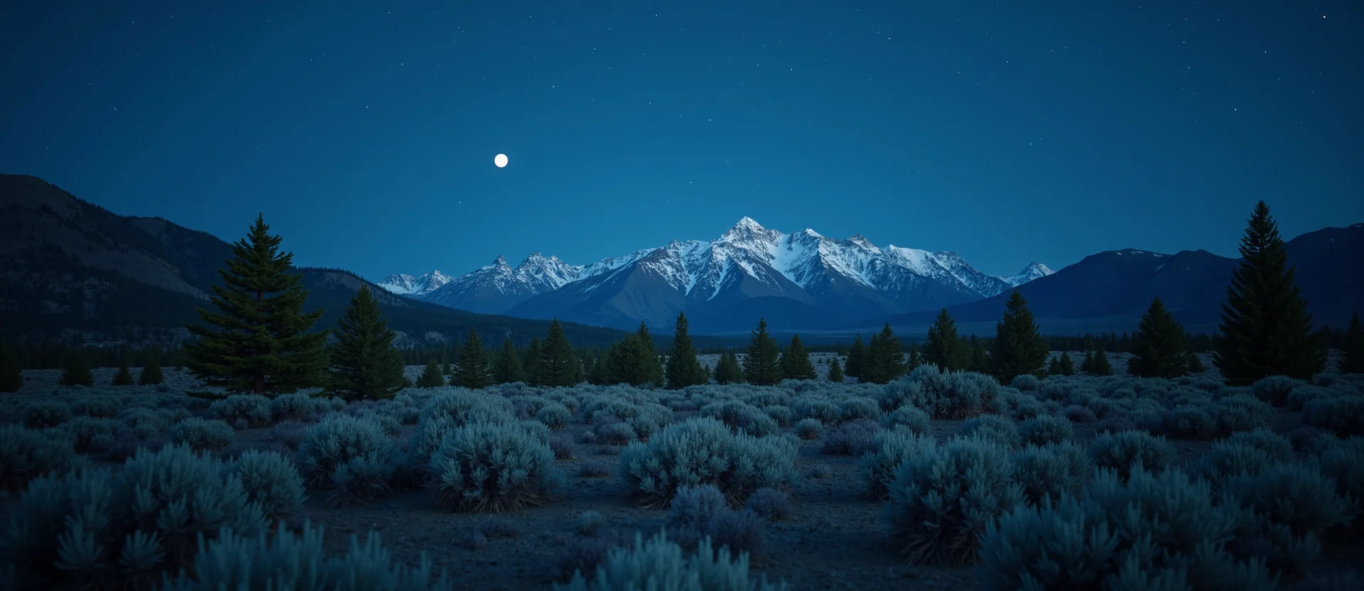 Symbolizing Stability/Peak: A local Bitterbrush distant Sierra horizon. - AI Generated