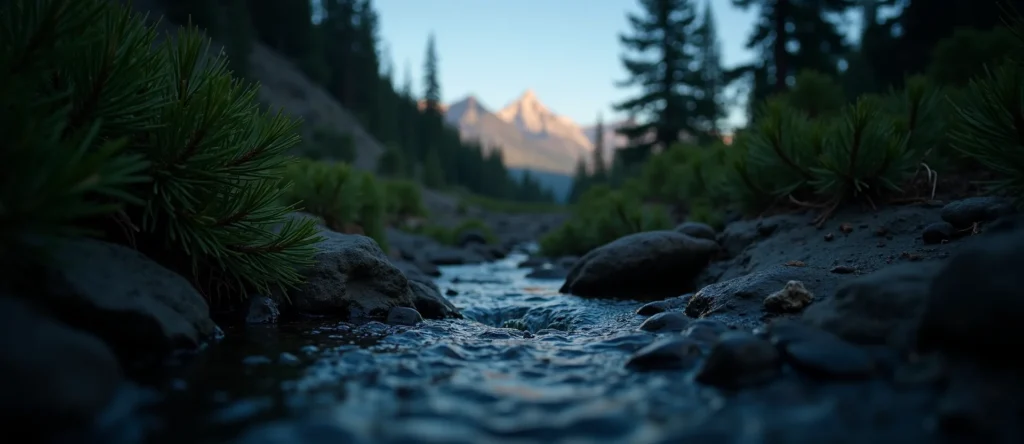 Symbolizing Flow/Cleansing: A local Manzanita hidden small waterfall. - AI Generated
