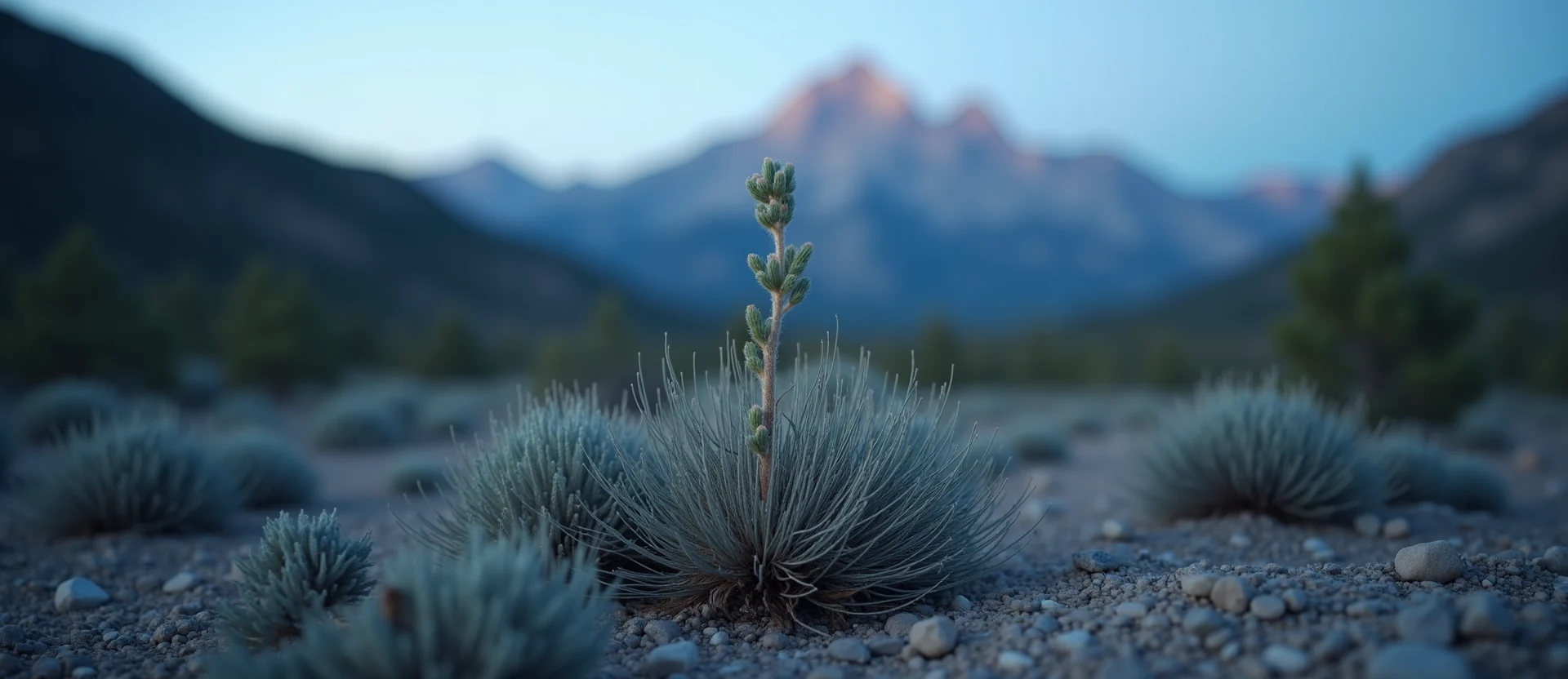 Symbolizing Seed/New Beginning: A local Ponderosa Pine sprouting sagebrush seedling. - AI Generated