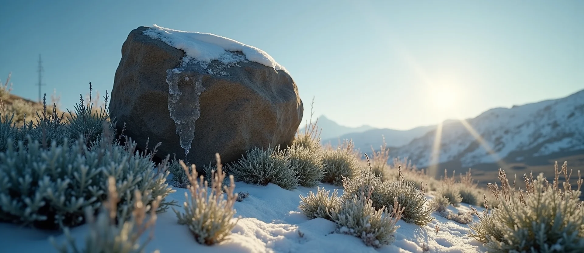 Symbolizing Stability/Peak: A local Sagebrush (Artemisia tridentata) unshakable boulder. - AI Generated
