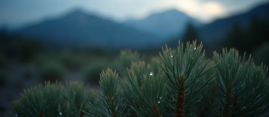 Symbolizing Flow/Cleansing: A local Indian Paintbrush raindrops on desert leaves. - AI Generated