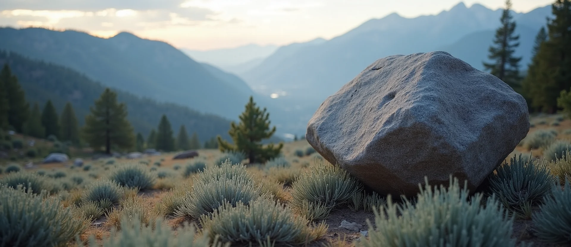 Symbolizing Stability/Peak: A local Mountain Mahogany unshakable boulder. - AI Generated