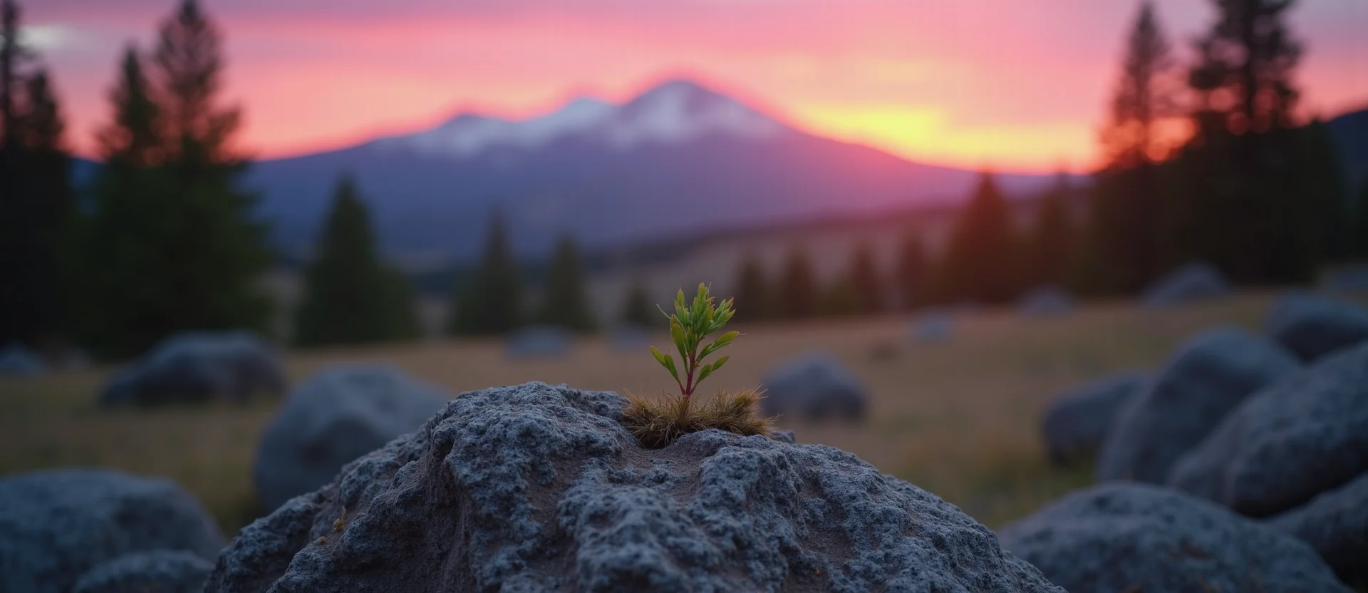 Symbolizing Seed/New Beginning: A local Ponderosa Pine sprouting sagebrush seedling. - AI Generated