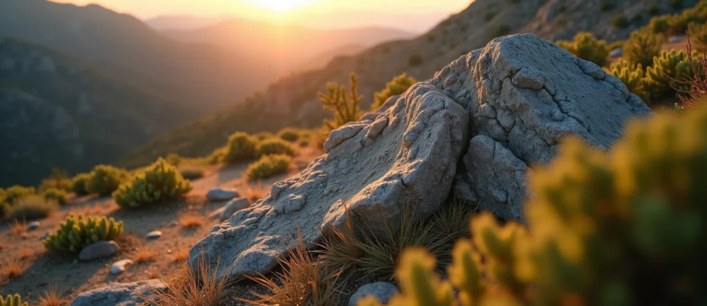 Symbolizing Stability/Peak: A local Manzanita jagged granite peak. - AI Generated
