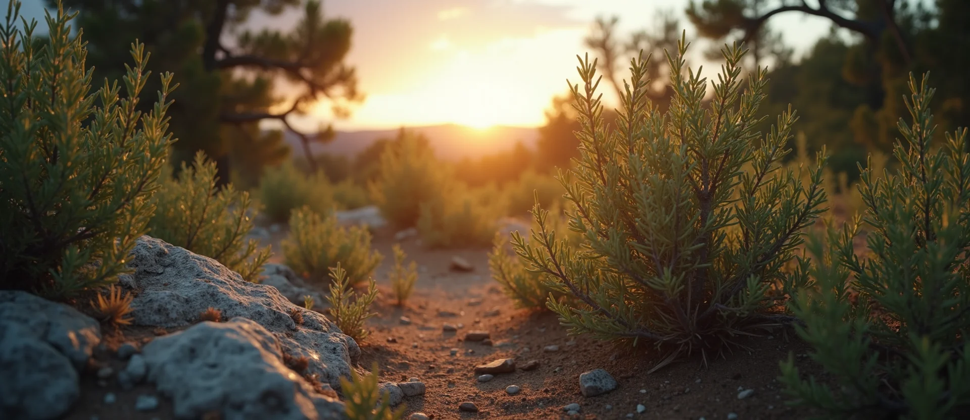 Symbolizing Flow/Cleansing: A local Bitterbrush raindrops on desert leaves. - AI Generated