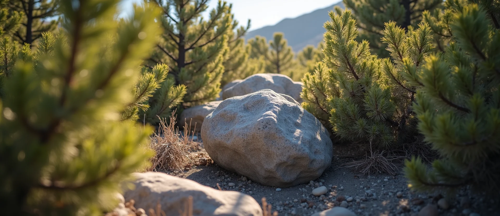 Symbolizing Stability/Peak: A local Sierra Juniper unshakable boulder. - AI Generated