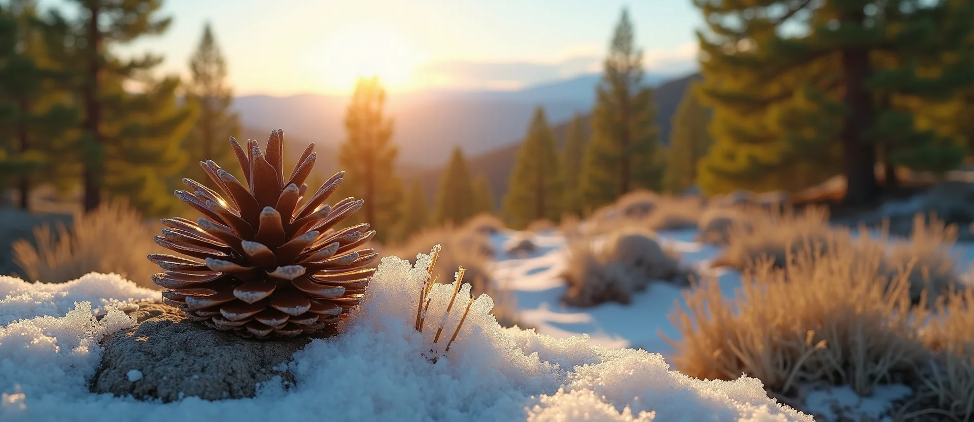 Symbolizing Seed/New Beginning: A local Rabbitbrush opening pine cone. - AI Generated