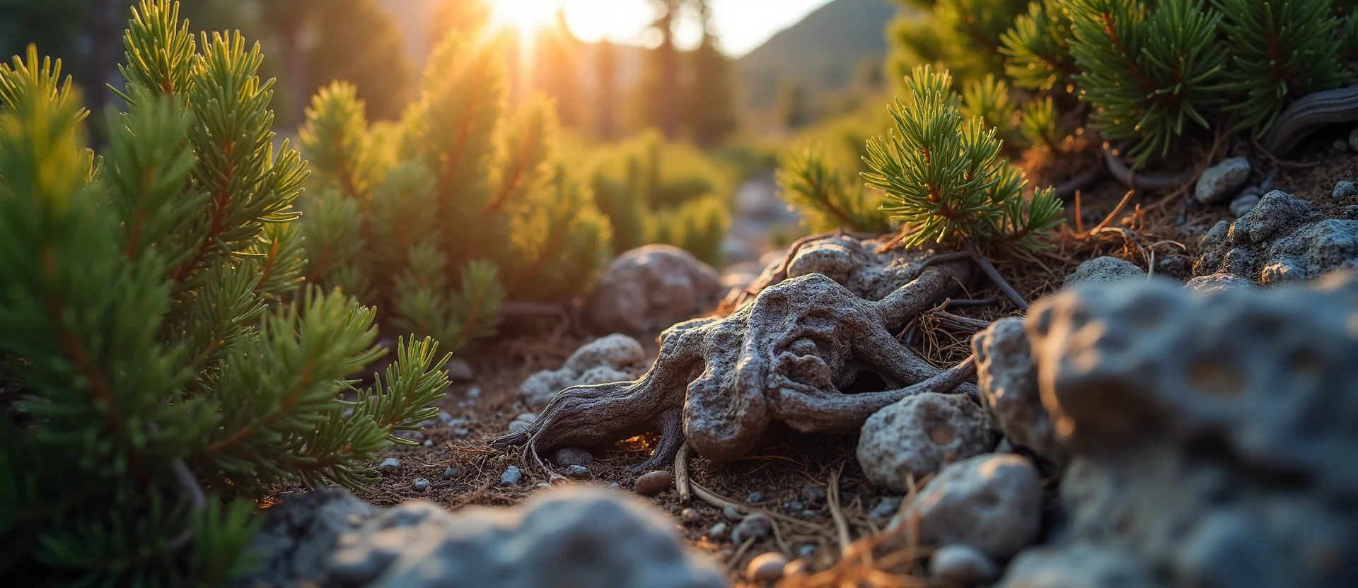 Symbolizing Growth/Resilience: A local Manzanita gnarled juniper roots. - AI Generated