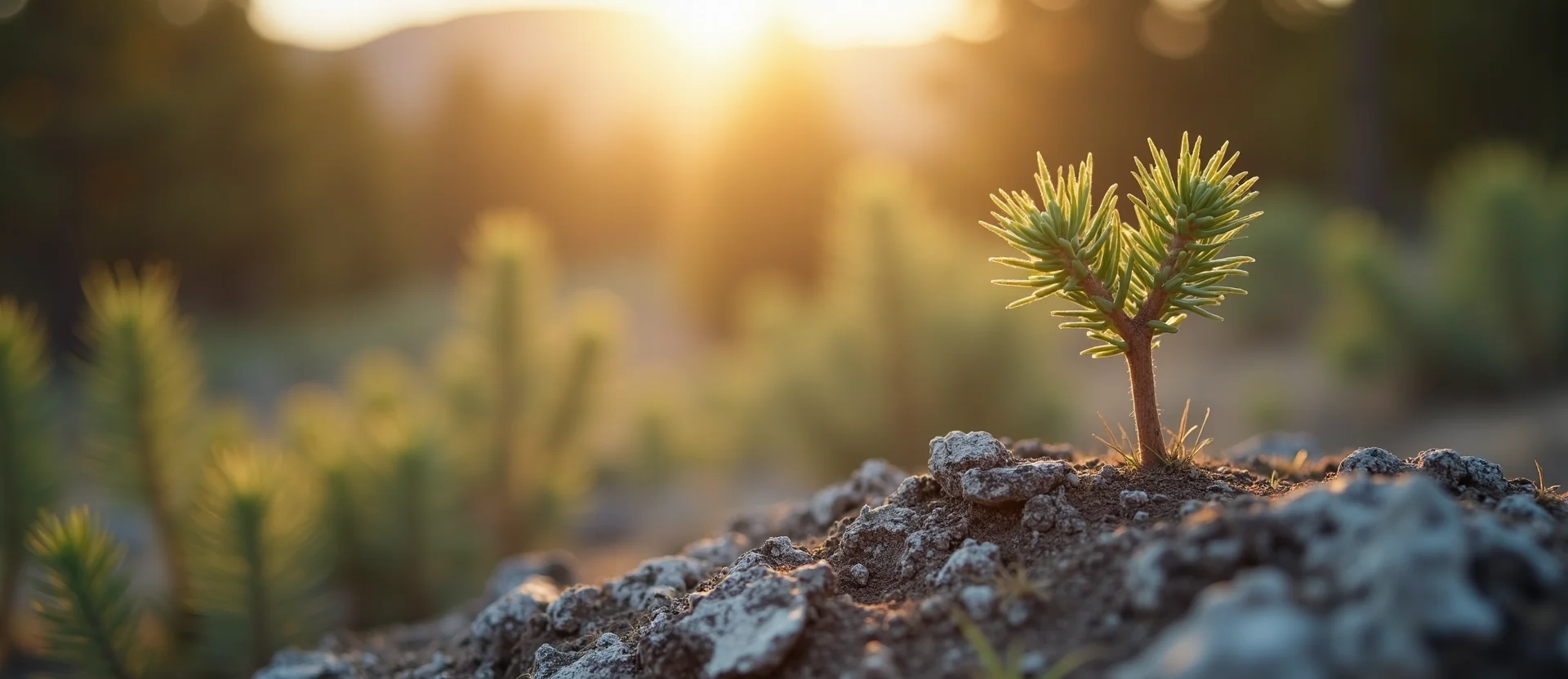 Symbolizing Seed/New Beginning: A local Manzanita sprouting sagebrush seedling. - AI Generated