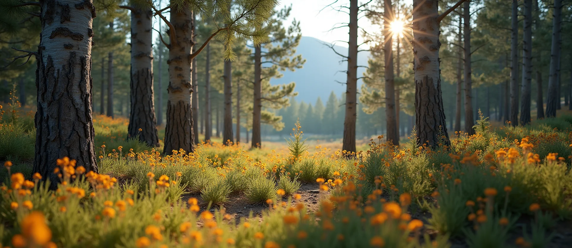 Symbolizing Growth/Resilience: A local Indian Paintbrush thriving aspen grove. - AI Generated