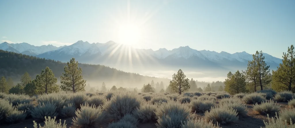 Symbolizing Identity/Local: A local Sagebrush (Artemisia tridentata) Sierra Nevada skyline. - AI Generated