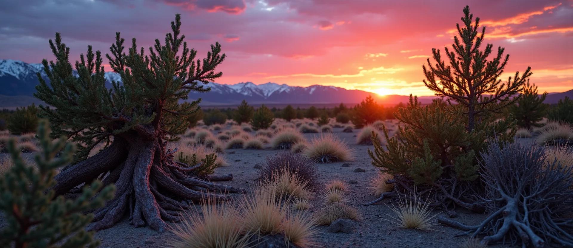 Symbolizing Growth/Resilience: A local Bitterbrush gnarled juniper roots. - AI Generated