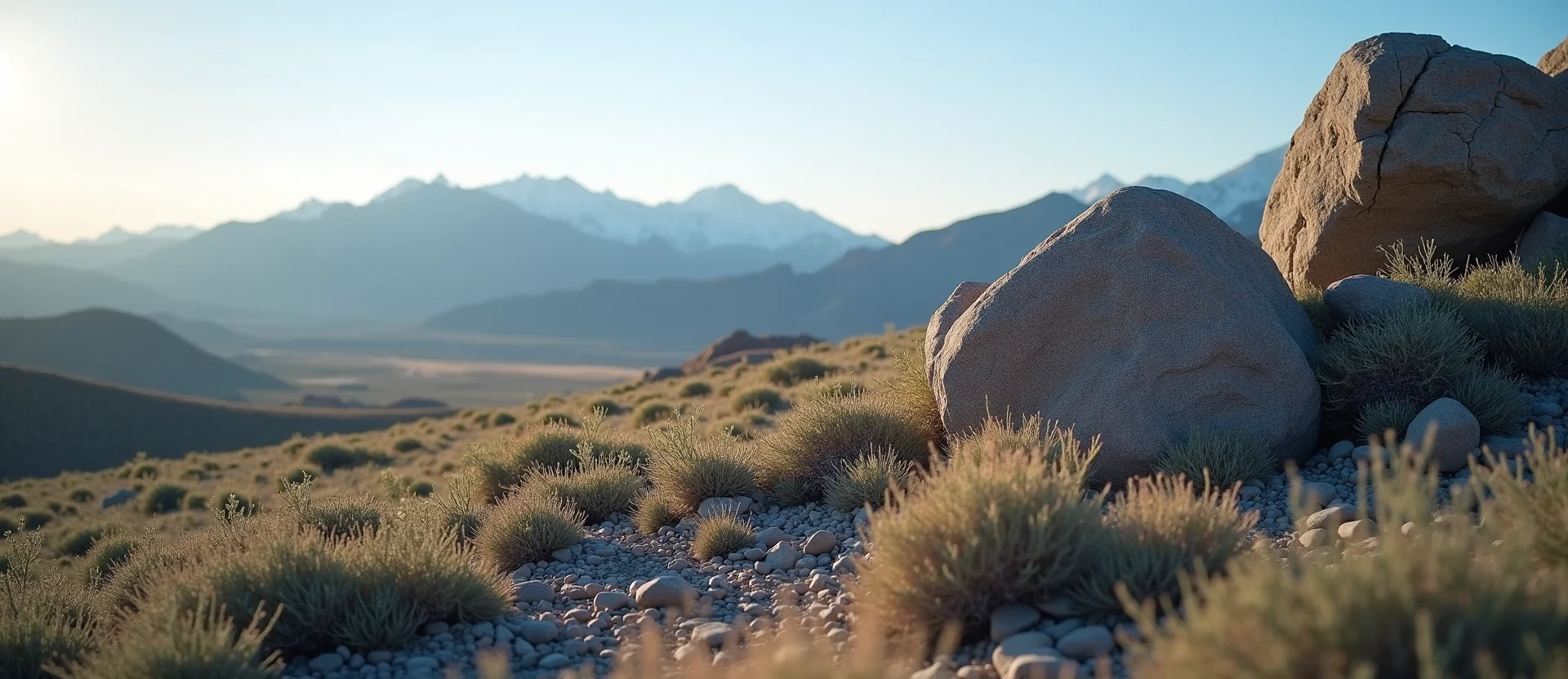 Symbolizing Stability/Peak: A local Bitterbrush unshakable boulder. - AI Generated