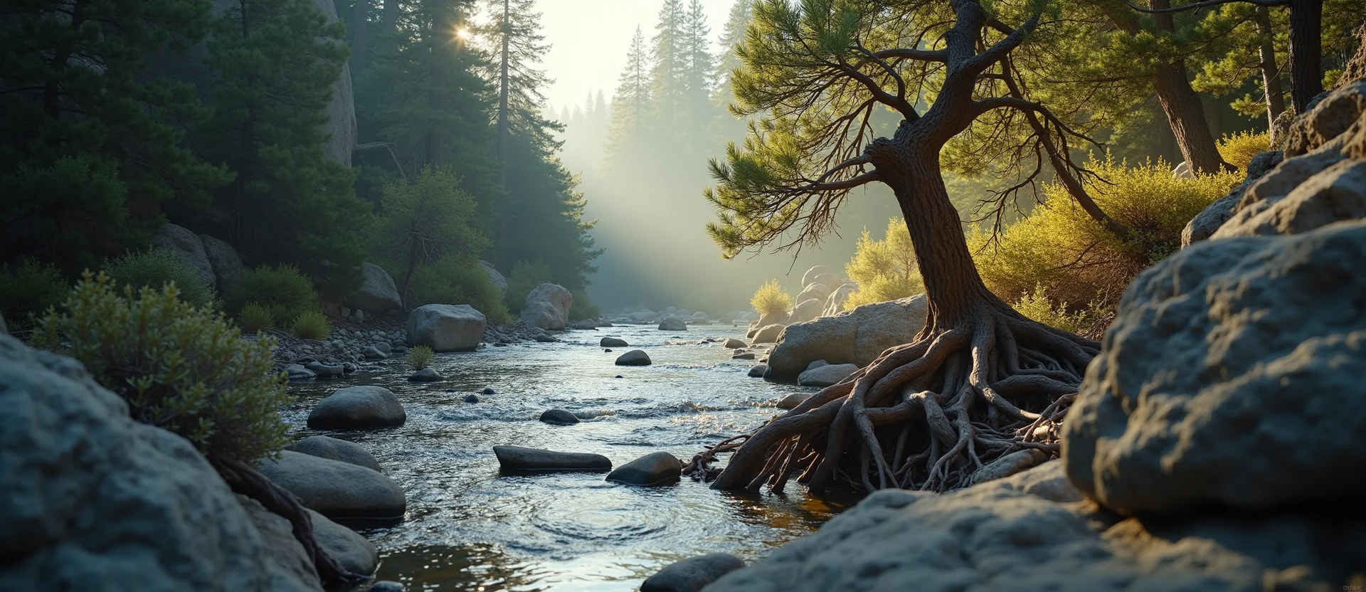 Symbolizing Growth/Resilience: A local Manzanita gnarled juniper roots. - AI Generated