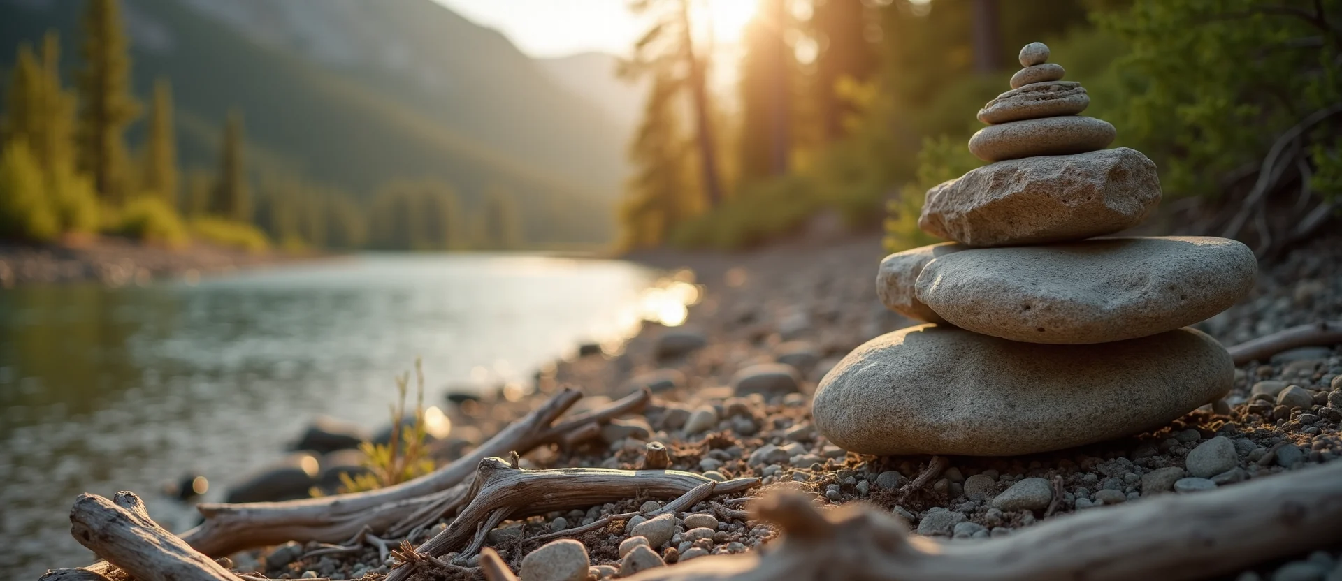Symbolizing Stability/Peak: A local Bitterbrush ancient rock cairn. - AI Generated