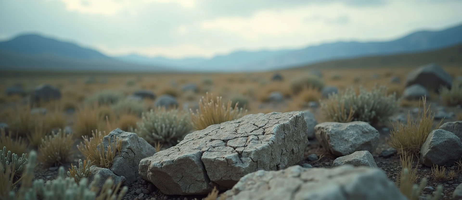Symbolizing Stability/Peak: A local Rabbitbrush distant Sierra horizon. - AI Generated