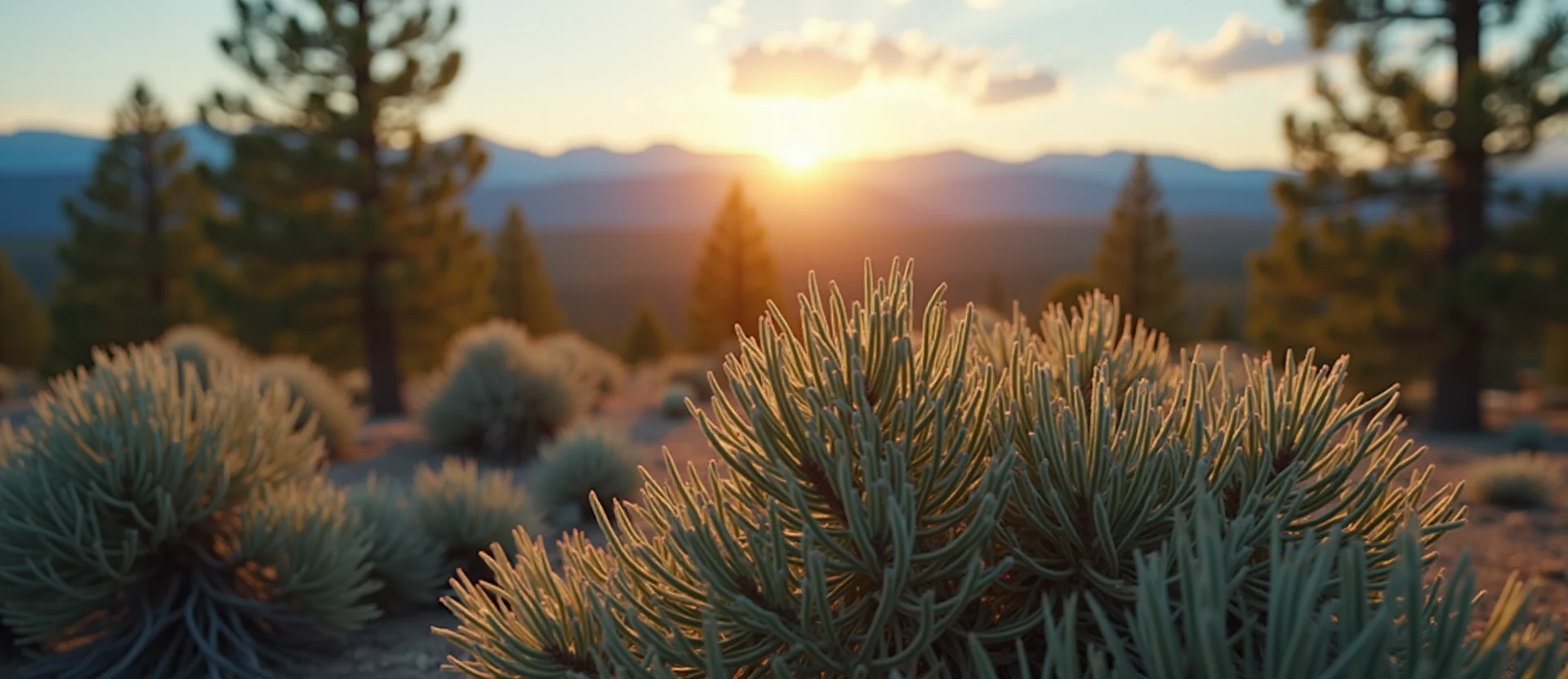 Symbolizing Stability/Peak: A local Desert Peach distant Sierra horizon. - AI Generated